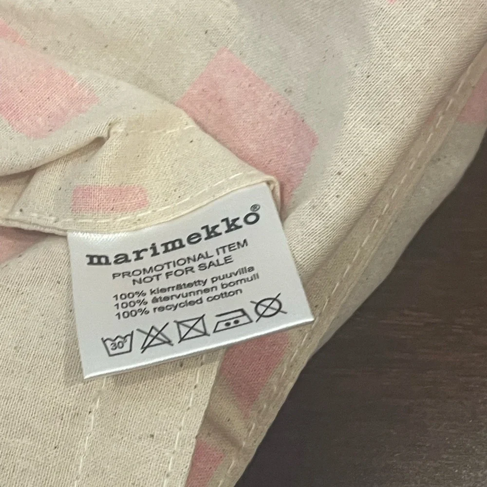 nwot Marimekko Pink and Cream cotton Tote Bag - Picture 8 of 9